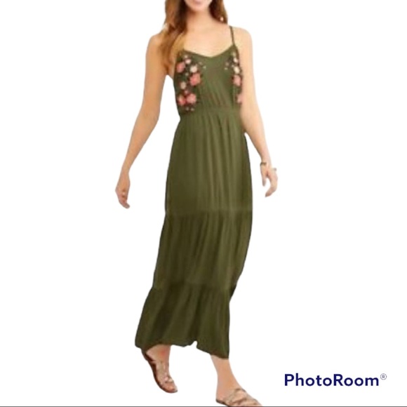 New Time And Tru Floral Embroidered Maxi Dress XXL Black - Picture 3 of 12